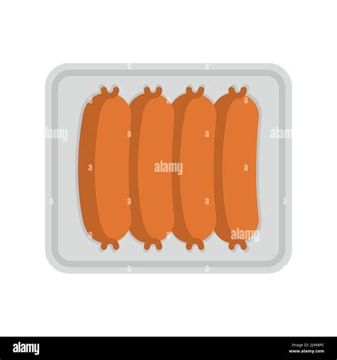 Sausage In Vacuum Packaging Isolated On White Background Stock Vector