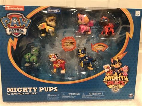 Paw Patrol Mighty Pups Action Pack Gift Set Light Up Set Of Action