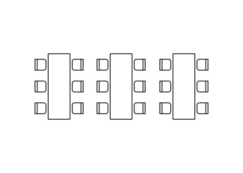 Row Arranging Seats And Tables In Interior Layout Graphic Outline