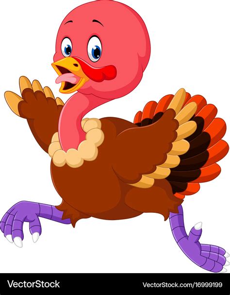 Cartoon Turkey Running Royalty Free Vector Image