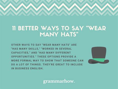 11 Better Ways To Say Wear Many Hats