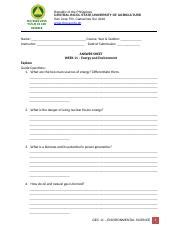 Worksheet Energy And Environment Explore Docx Iso T V R