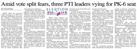 Dawn EPaper Jan 26 2024 Amid Vote Split Fears Three PTI Leaders