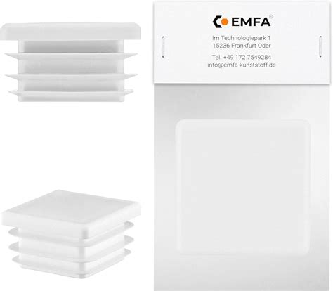 EMFA Lamellenstopfen für Vierkantrohr 70x70 mm Weiß 1 Stück Rohrstopfen