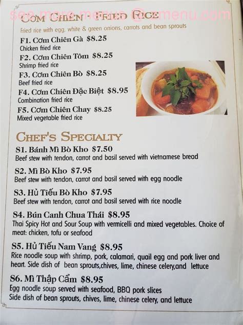 Menu At Pho Bistro Restaurant Edmond