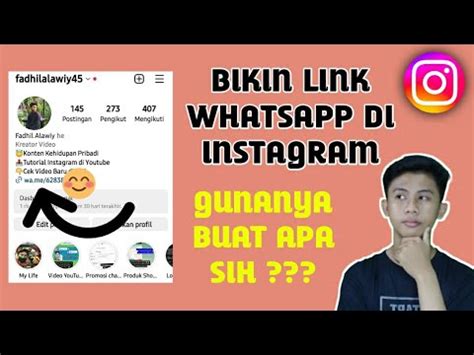 Cara Membuat Link Whatsapp Di Instagram Youtube