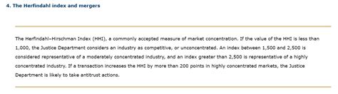 Solved 4. The Herfindahl index and mergers The | Chegg.com