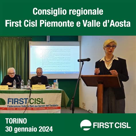 First Cisl Piemonte Valle dAosta si è svolto a Torino il Consiglio