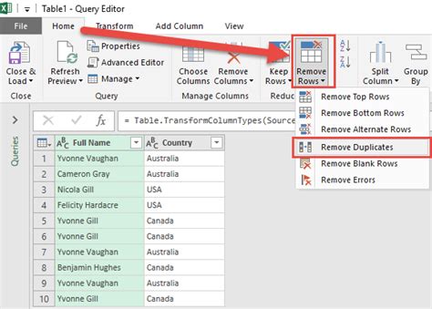 Excel Power Query Remove Duplicates MyExcelOnline