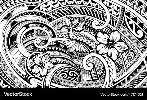 Polynesian Style Ornament For Tribal Tattoo Design