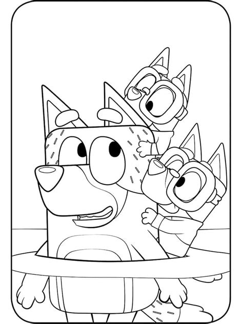 Coloriages Bluey Avec Bingo Et Papa Coloriages Bluey Des Coloriages