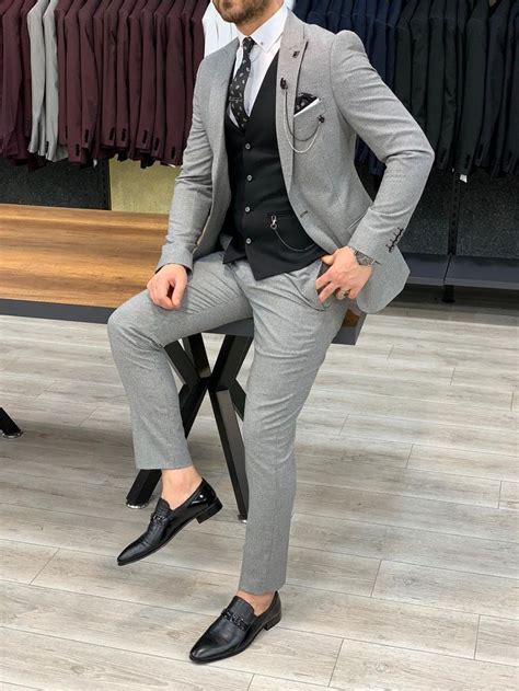 Concord Gray Slim Fit Suit Grey Slim Fit Suit Fashion Suits For Men