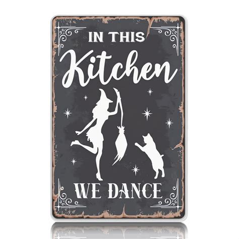 Funny Witchy Kitchen Quote Metal Tin Sign Wall Decor Retro In This