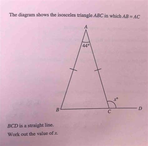 Solved The Diagram Shows The Isosceles Triangle Abc In Which Ab Ac Bcd