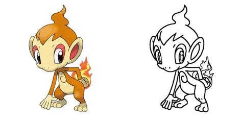 Chimchar Coloring Page Print IdeaShortcut