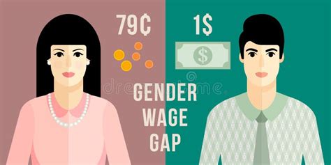 Gender Wage Gap Vector Illustration Stock Vector Illustration Of