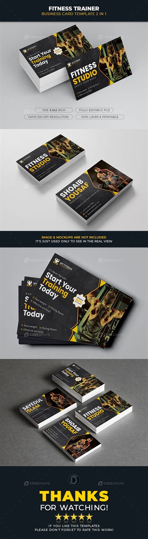 Fitness Trainer Business Card - Prints | CodeGrape