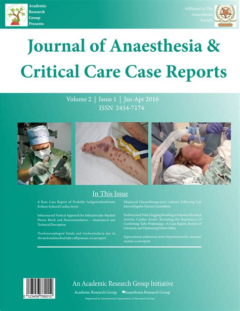 Volume 2 Issue 1 Jan Apr 2016 Journal Of Anaesthesia And Critical