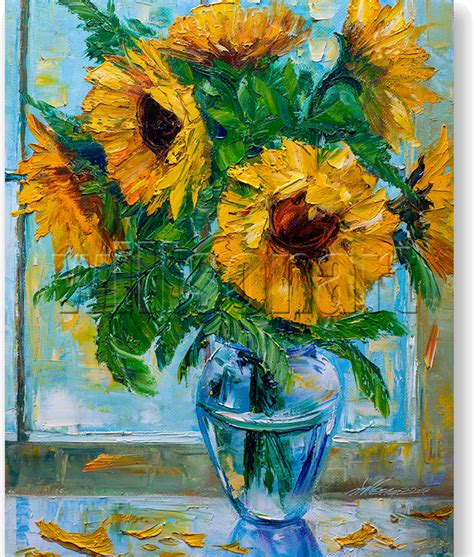 Sunflower Oil Painting On Canvas