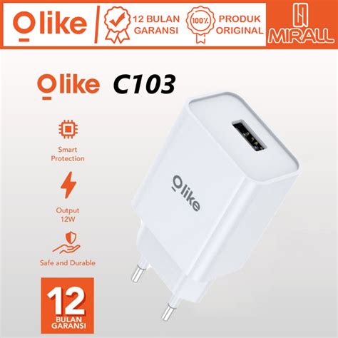 Jual OLIKE C103 12W Kepala Charger USB Adapter 2 4A Overheat Protection