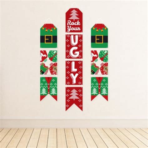 Big Dot Of Happiness Ugly Sweater Hanging Vertical Banners Christmas