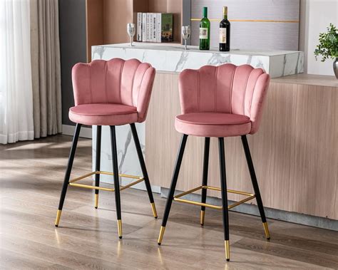 Amazon CIMOTA Modern Bar Stools Set Of 2 30 Inch Velvet Kitchen