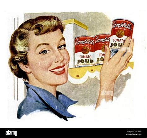 Campbells Soup Advert 1950s Stock Photo Alamy