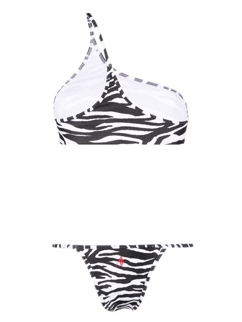 The Attico Set Bikini Monospalla Bianco FARFETCH IT