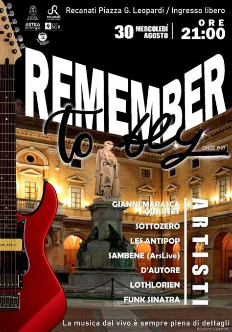 Recanati Il Barfly Torna Con Il Concerto Remember To Fly Il