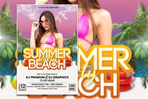 Summer Beach Flyer Or Poster Template Graphic By Tebha Workspace · Creative Fabrica