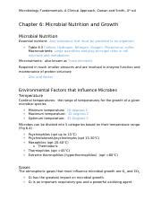 Understanding Microbial Nutrition And Growth Key Factors Course Hero