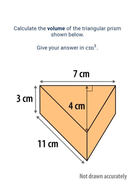 Solved Calculate The Volume Of The Triangular Prism Shown Below Give