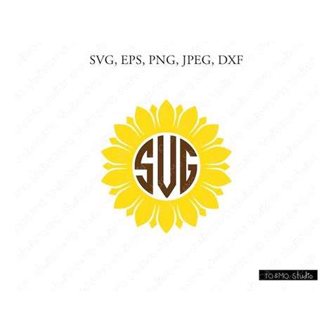 Sunflower Svg Sunflower Monogram Svg Flower Svg Sunflower Inspire Uplift