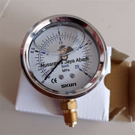 Jual Pressure Gauge SKON Stainless 2 1 2 Inchi 20 Bar 2 Mpa Di Seller