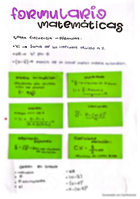 SOLUTION Formulario matemáticas Studypool