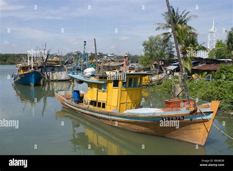 Fishing Boats Moored At Tanjung Api Fishing Village A Suburb Of Kuantan