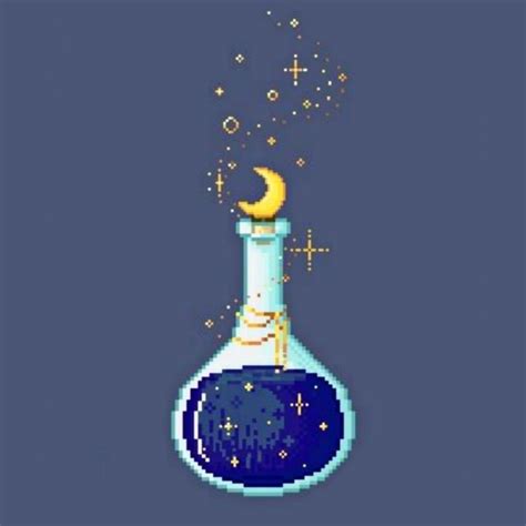 potion pixel art > moon enchantment > magic > pixelart > bottle | Punto ...