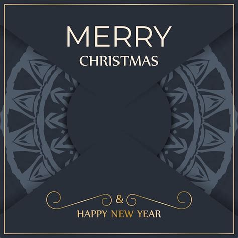 Premium Vector Festive Flyer Happy New Year In Dark Blue Color With