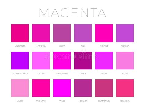 50 Shades Of Magenta Color Names Hex Rgb Cmyk Codes 51 Off