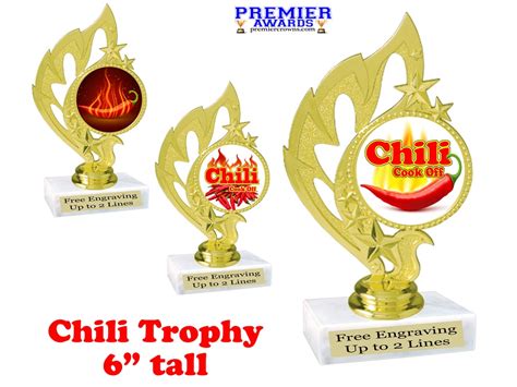 Chili Cook off Trophy. 6 Tall With Choice of Art Work. Great Trophy for ...