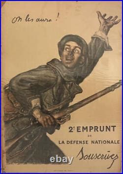 Affiche On Les Aura Eme Emprunt De La D Fense Nationale Ww Original