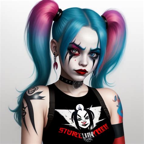 Image Ai Harley Quinn With Guns On The Street