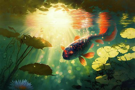 Koi 5 Digital Art By Billy Bateman Fine Art America