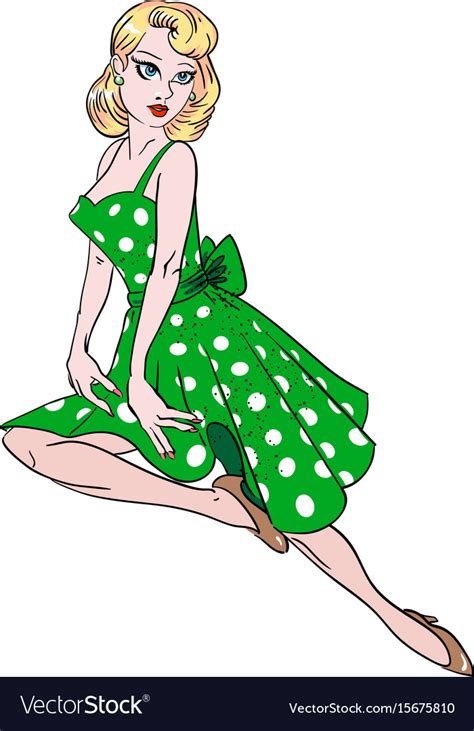 Cartoon Image Of Pin Up Girl Royalty Free Vector Image