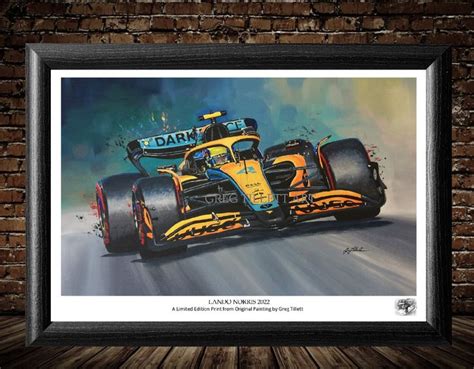 Hand Signed By Artist Lando Norris Limited Edition Art Print From