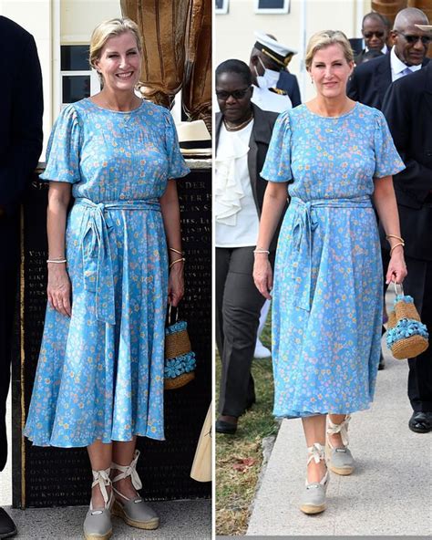 Sophie Wessex Countess Dazzles In Blue Dress And Espadrilles For