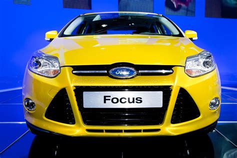 Yellow car Ford Focus editorial stock image. Image of headlight - 20176359