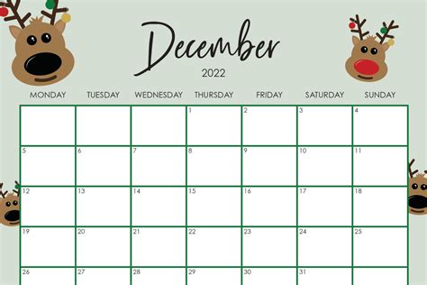 40 Splendid Printable December Calendar 2022 Designs