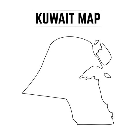 Outline Simple Map of Kuwait 3087808 Vector Art at Vecteezy