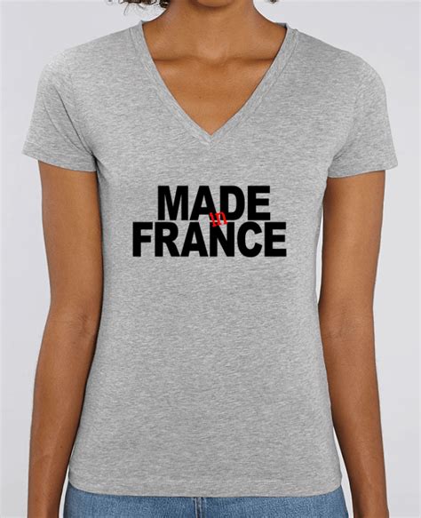 Tee Shirt Femme Col V Stella Evoker Made In France Coton Bio Tunetoo